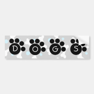 DOGS Bumper Sticker-Blue Sticker