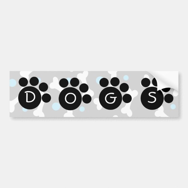 DOGS Bumper Sticker-Blue Sticker (Front)