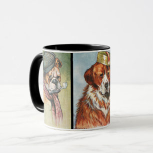 Dogs, cartoon triptych mug