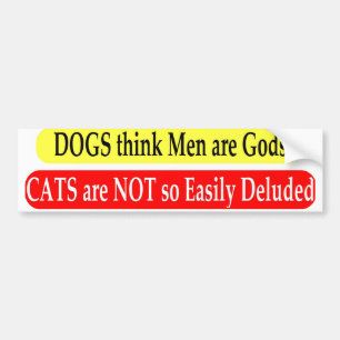 dogs-cats bumper sticker
