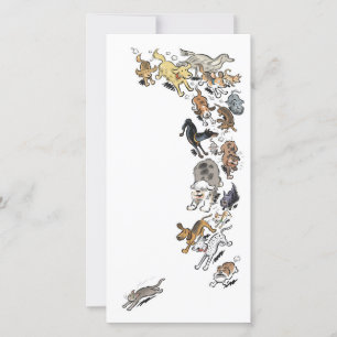 Dogs chasing Cat Thank You Card