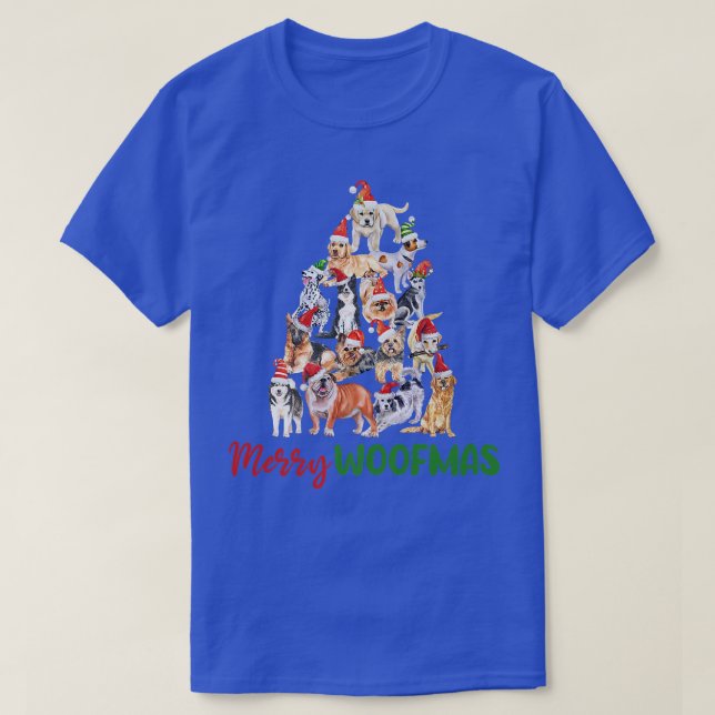 Dogs Christmas Tree Santa Puppies Lover Owner Wint T-Shirt (Design Front)
