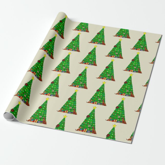 Dog's Christmas Tree wrapping paper (Unrolled)
