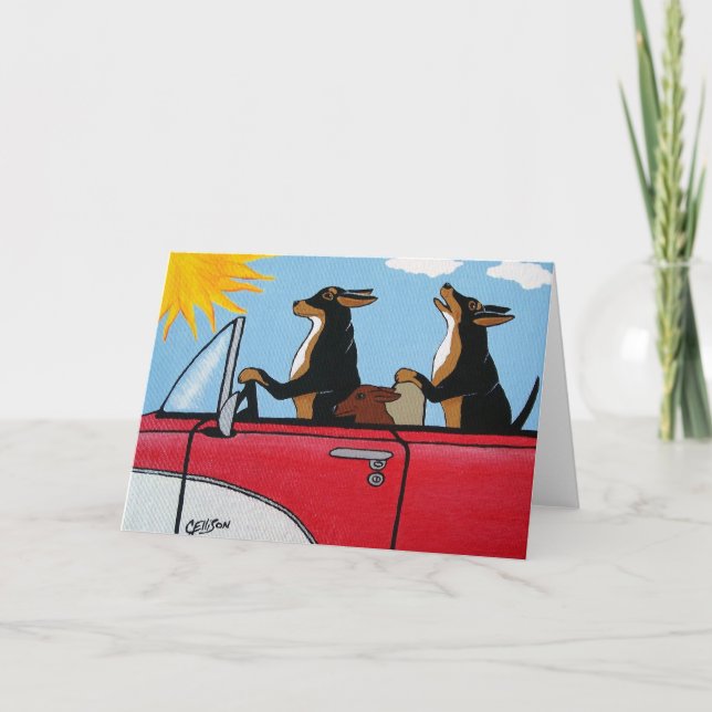 Dogs Cruising Greeting Card (Front)