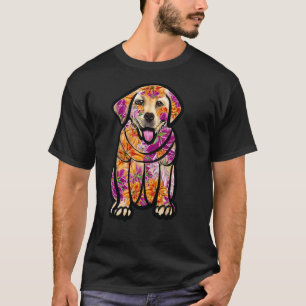 Dogs Dog Labrador Retriever In Flowers Doggie Flor T-Shirt