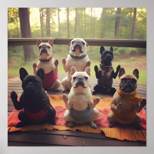 Dogs doing yoga digital print (Front)
