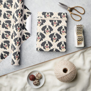 Dogs & Dots on Cream Wrapping Paper