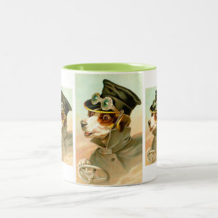 Dogs driving Two-Tone coffee mug