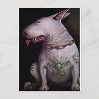 Dogs eat cats postcard
