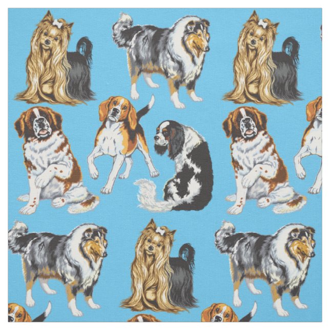 dogs fabric (Swatch)