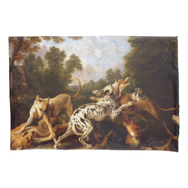 Dogs Fighting (by Frans Snyders) Pillowcase (Front-Left)