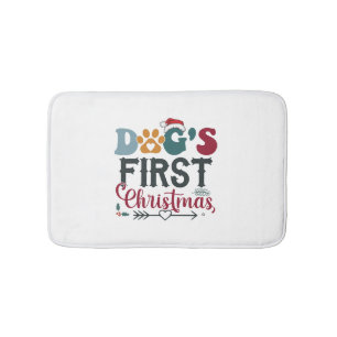 Dog's First Christmas Bath Mat