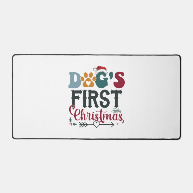 Dog's First Christmas Desk Mat (Front)