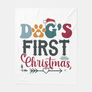 Dog's First Christmas Fleece Blanket