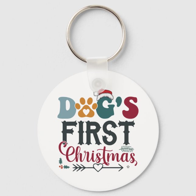 Dog's First Christmas Key Ring (Front)