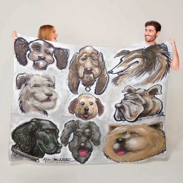 Dogs Fleece Blanket (In Situ)