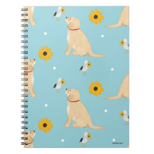 Dogs, Flowers, Seagulls Spiral Notebook