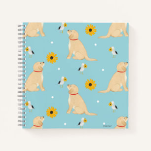 Dogs, Flowers, Seagulls Spiral Notebook Square