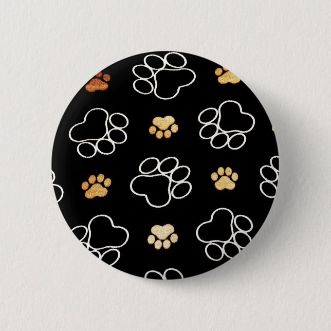 Dogs footsteps patterns 6 cm round badge (Front)