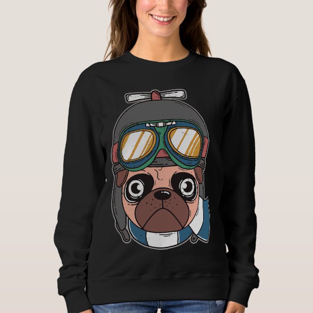 Dogs for Everybody Captain Pug Classic T-Shirt 727 Sweatshirt (Front)