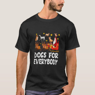Dogs For Everybody Christmas Dog Funny Xmas Santa T-Shirt
