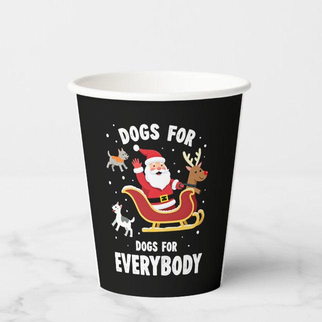 Dogs For Everybody Santa Funny Christmas Xmas (1) Paper Cups (Front)