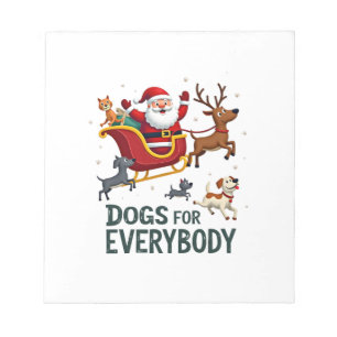 Dogs For Everybody Santa Funny Christmas Xmas (2) Notepad