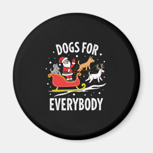 Dogs For Everybody Santa Funny Christmas Xmas (3) Magnet
