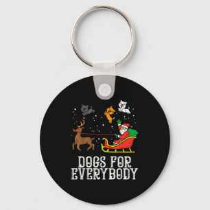 Dogs For Everybody Santa Funny Christmas Xmas Key Ring