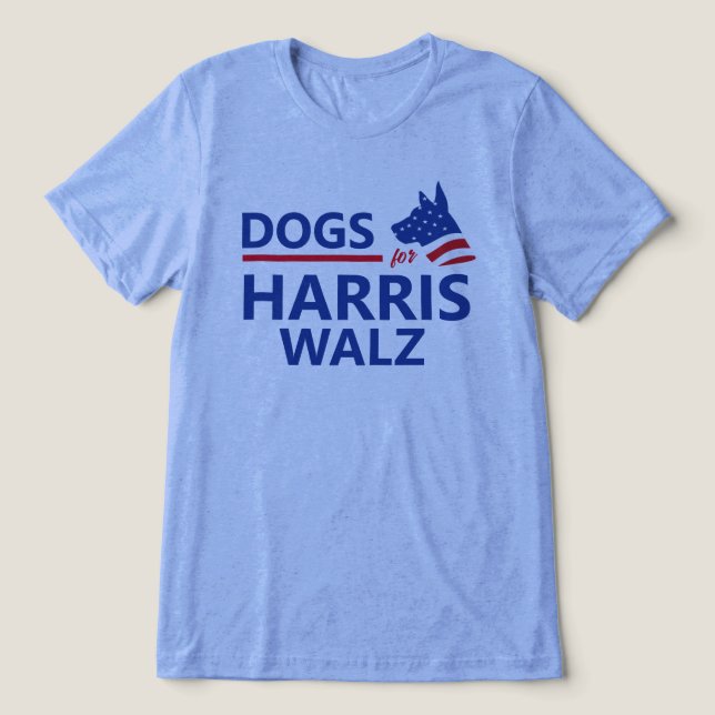 Dogs for Harris Walz Tri-Blend Shirt (Design Front)