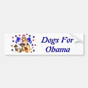 DOGS FOR OBAMA BUMPER STICKER