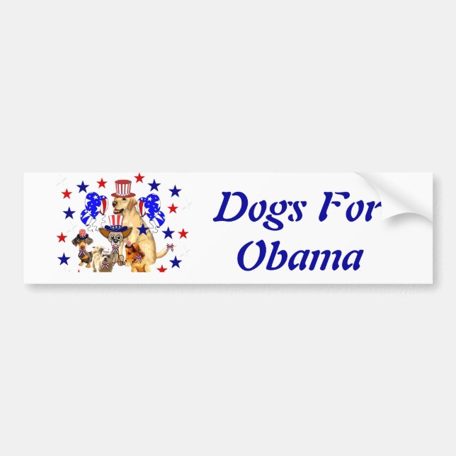 DOGS FOR OBAMA BUMPER STICKER (Front)