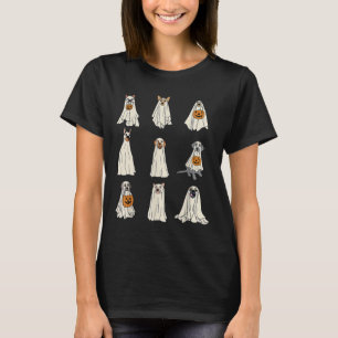 Dogs Ghost Cute Dogs Dressed As Ghost Funny Hallow T-Shirt