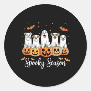 Dogs Ghosts Cute Dogs Dressed As Ghost Funny Hallo Classic Round Sticker