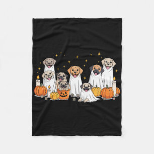 Dogs Ghosts Cute Dogs Dressed As Ghost Funny Hallo Fleece Blanket