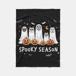 Dogs Ghosts Cute Dogs Dressed As Ghost Funny Hallo Fleece Blanket