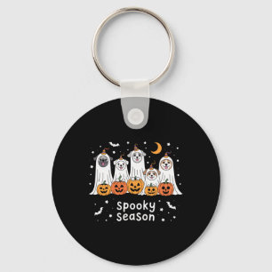 Dogs Ghosts Cute Dogs Dressed As Ghost Funny Hallo Key Ring