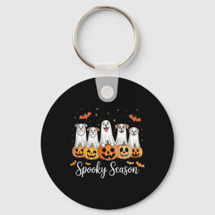 Dogs Ghosts Cute Dogs Dressed As Ghost Funny Hallo Key Ring
