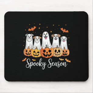 Dogs Ghosts Cute Dogs Dressed As Ghost Funny Hallo Mouse Pad