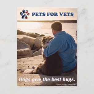 Dogs give the best hugs. postcard