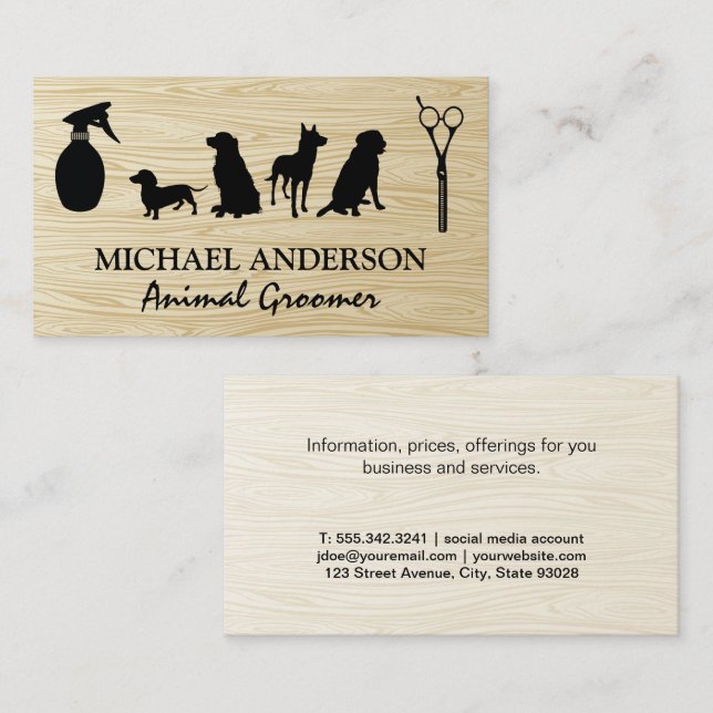 Dogs | Hair Spray | Scissors | Groomer Business Card (Front/Back)