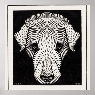 Dog's head (1920) by Julie de Graag (1877-1924) Poster