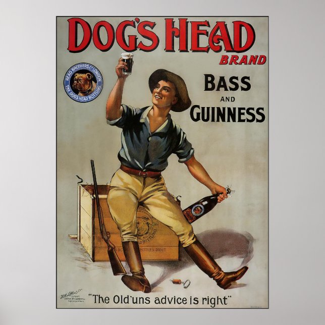 Dog's Head Bass and Guinness Poster (Front)