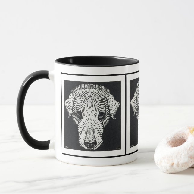 Dog's Head by Julie de Graag - Mug (With Donut)