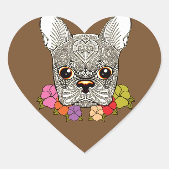 Dog's Head Heart Sticker