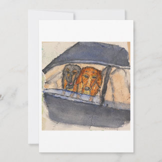 Dogs in a Car Greeting Card