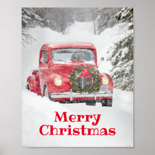 Dogs in a Truck Poster