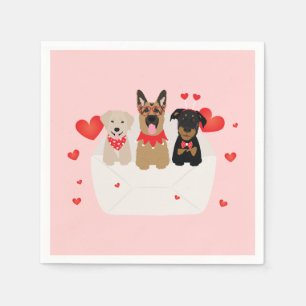 Dogs In Envelope Love Napkin