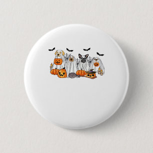 Dogs in Ghost Costumes Halloween Classic T-Shirt 6 Cm Round Badge