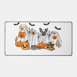 Dogs in Ghost Costumes Halloween Classic T-Shirt Desk Mat